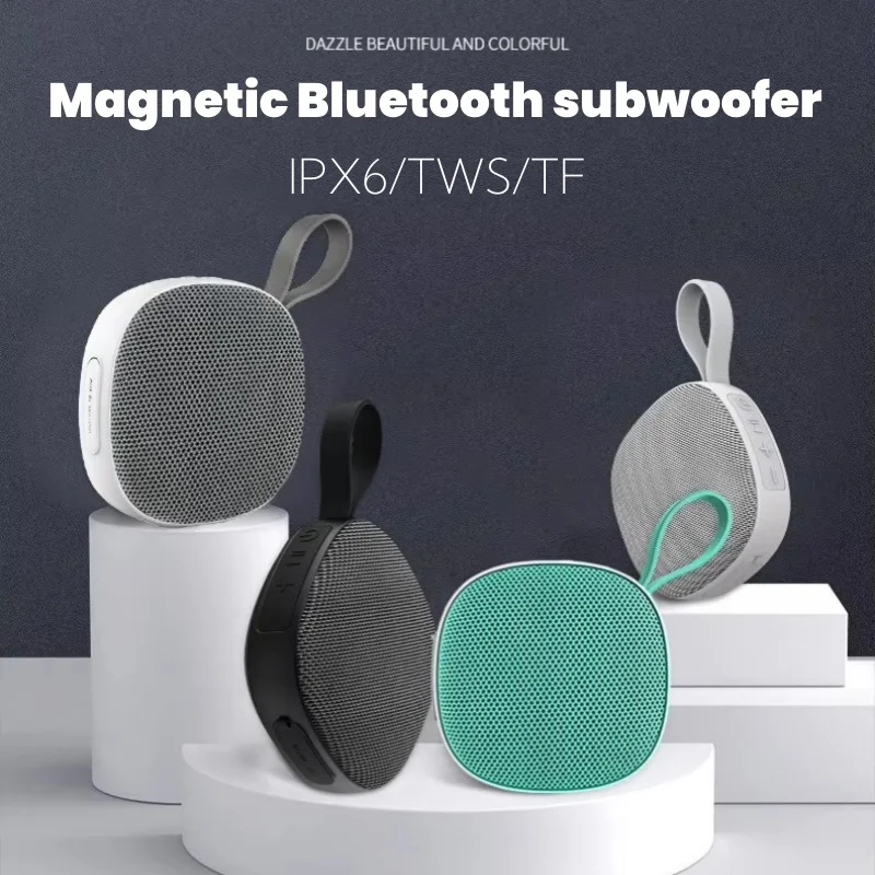 Ao ar livre à prova dwaterproof água bluetooth alto-falante sucção magnética inteligente estéreo caixa de som mini subwoofer portátil pequena caixa de som tws tf