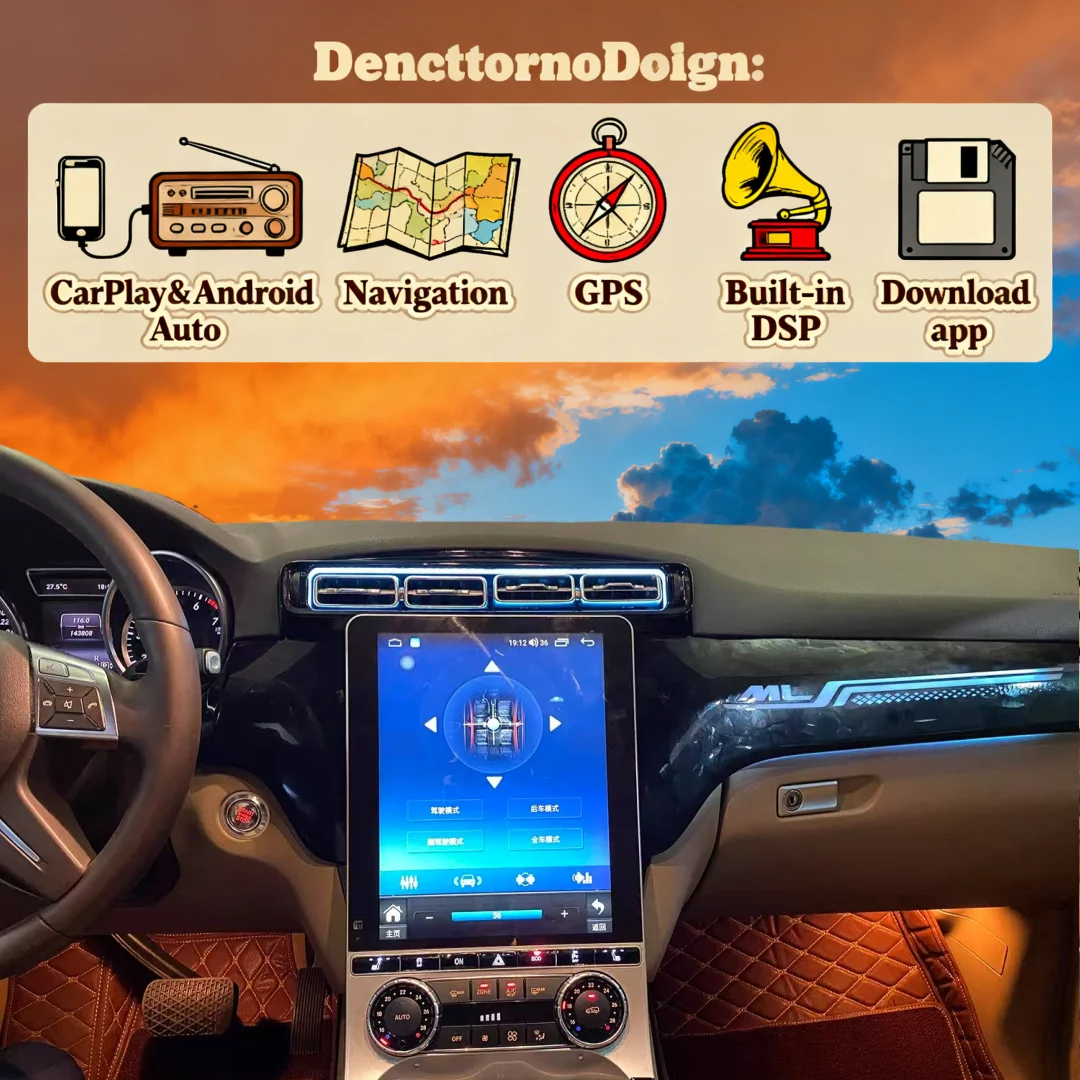 Car Radio With Android Auto Vertical Screen For Benz GL ML 2012~2015 Upgrade 2024 Automotive Multimedia GPS Navigation Head Unit