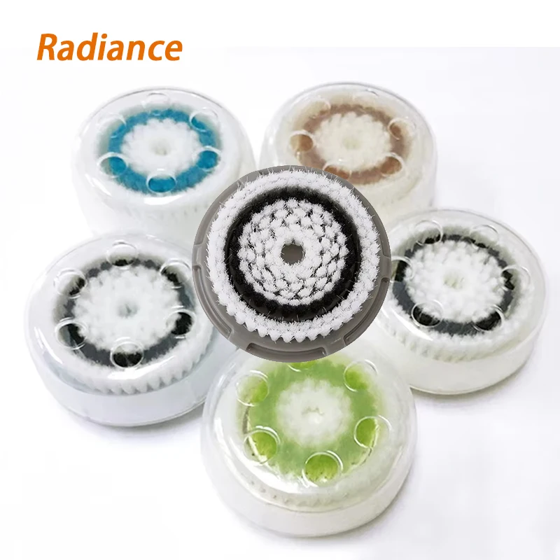 رؤوس فرشاة تنظيف الوجه اليومية للتنظيف العميق للمسام البشرة الحساسة لينة التقشير سيليكون رؤوس فرشاة الوجه أدوات العناية بالبشرة #6