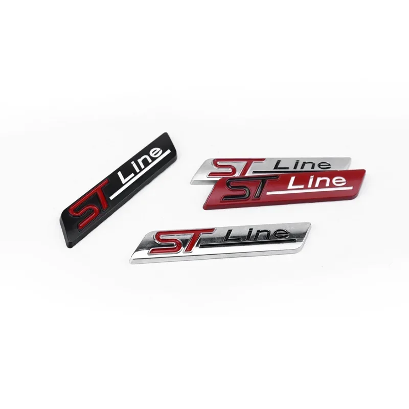Car Sticker 3D Metal STline Letter Rear Trunk Fender Emblem Badge For Focus 2 3 4 ST Mondeo Fiesta Kuga Ecosport Explorer parts