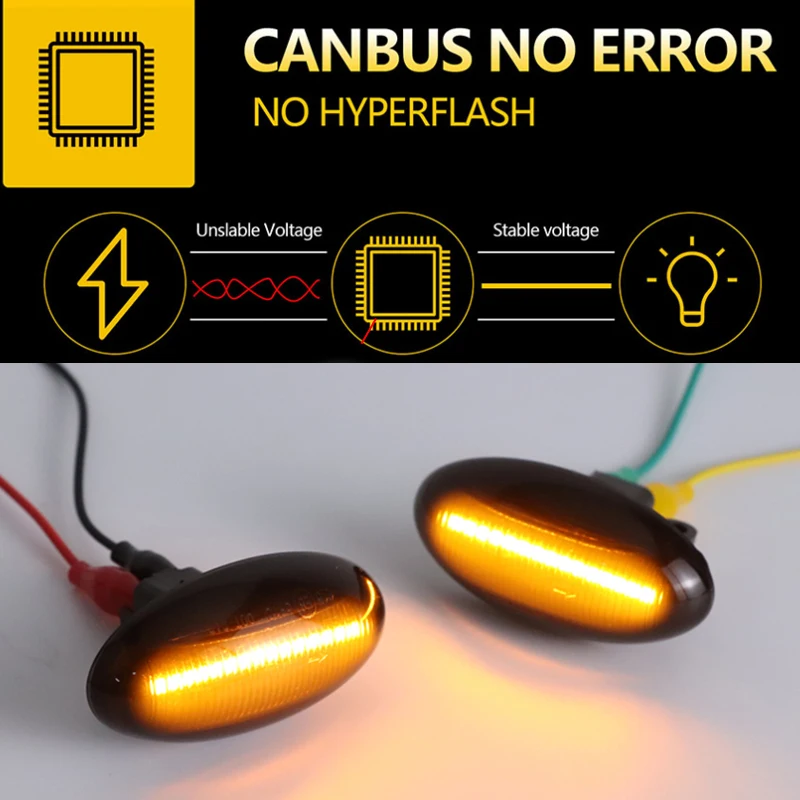 2x led dinâmico turn signal lâmpada pisca para peugeot 307 206 407 107 607 1007 citroen c1 c2 c3 c5 c6 luz de marcador lateral sequencial