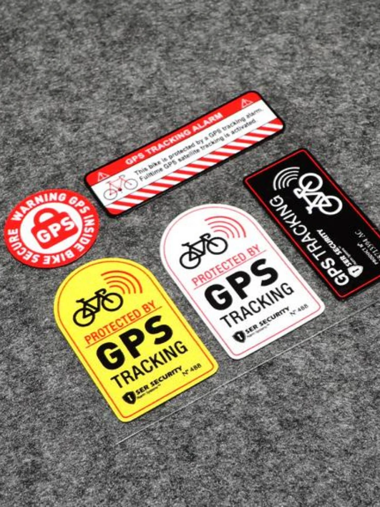 Warning Motorcycle Sticker GPS Tracking Alarm Decal Reflective Vinyl Anti Theft Bike Scooter Car Security 10CM