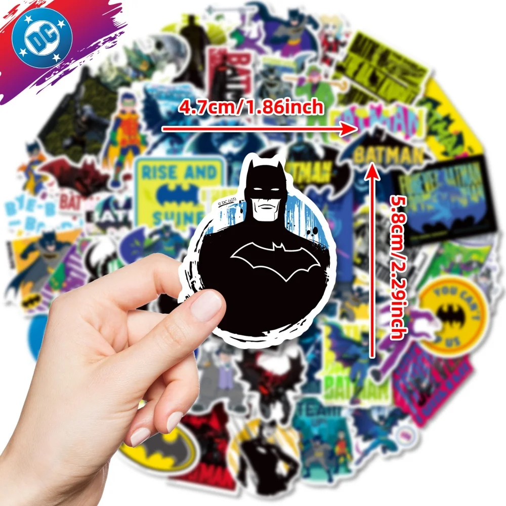 حقيقية 50 قطعة تيار مستمر العدالة الدوري ملصقات باتمان سوبرمان شعار Skateboard بها بنفسك لوح التزلج المحمول الأمتعة الدراجة الهاتف سيارة الشارات اللعب الهدايا #1