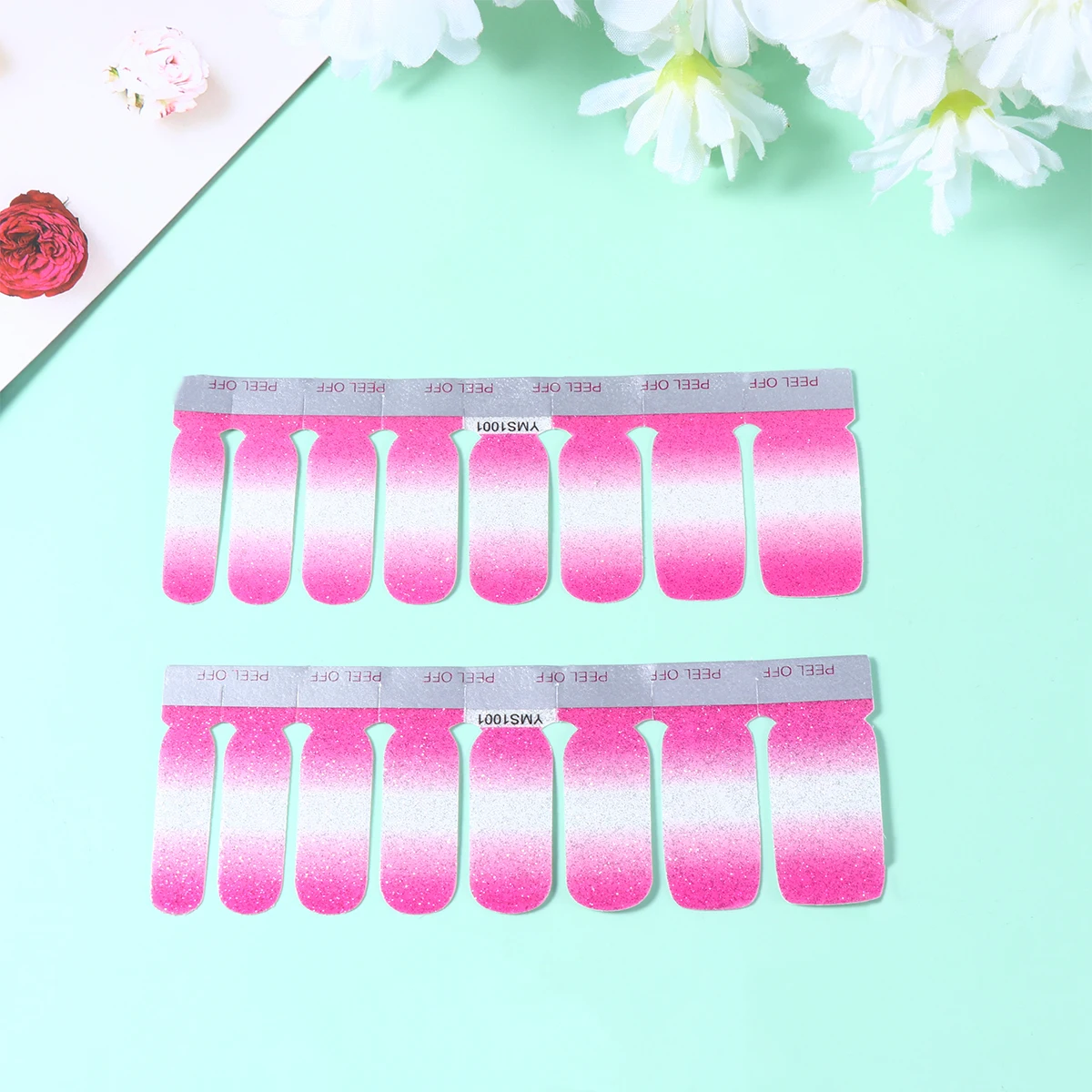 

48Pcs Gradual Shade Nail Sticker Fake Nails Full Cover Nail False Nail Fake Nail Sticker Nail Patch (Pink)