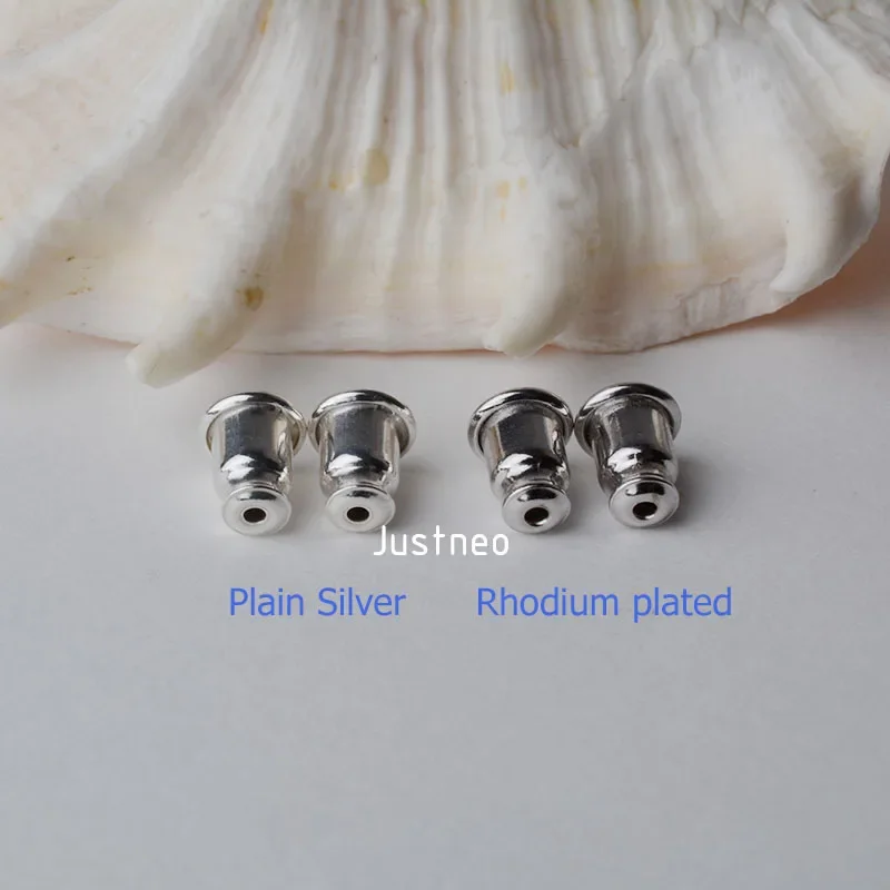 earnut,  solid 925 sterling silver earring backs,earring friction back stopper for stud earrings, 1 pair