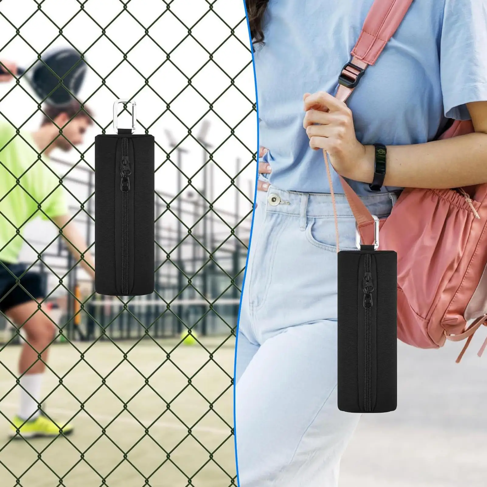 

Pickleballs Ball Bag Portable Organizer Carry Pouch Tennis Ball Holder Waist Pouch For Training Equipment Accessories Sports