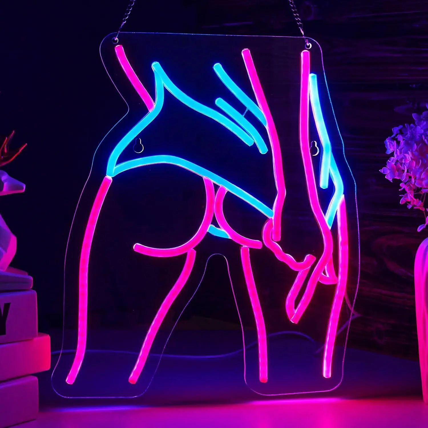 

Неоновые вывески в форме женских ягодиц с USB-подсветкой и регулировкой яркости для игровой комнаты, мужской комнаты, бара, вечеринки, декора, подарков на день рождения, настенный светильник