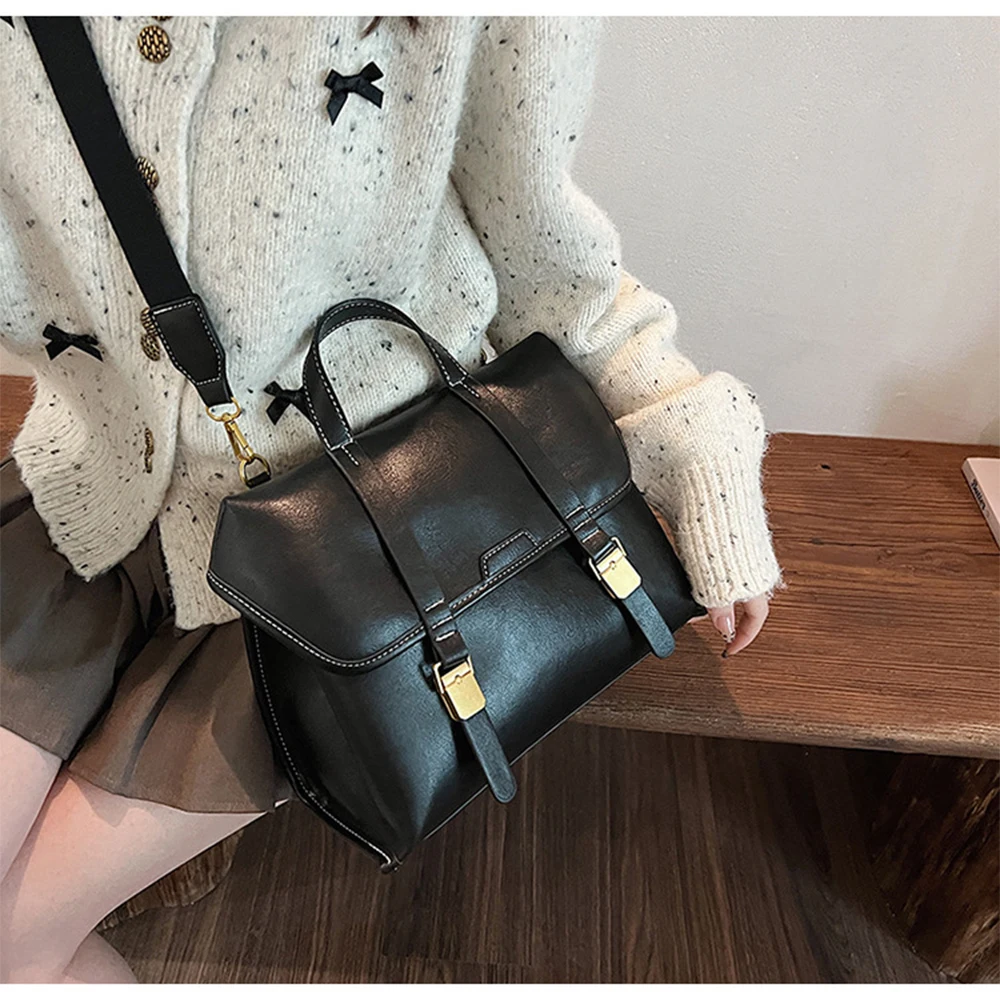 

Vintage Pu/Suede Women Backpacks Solid Satchels Casual Shoulder Bags Large Capacity Female Commute Flap Crossbody Packs