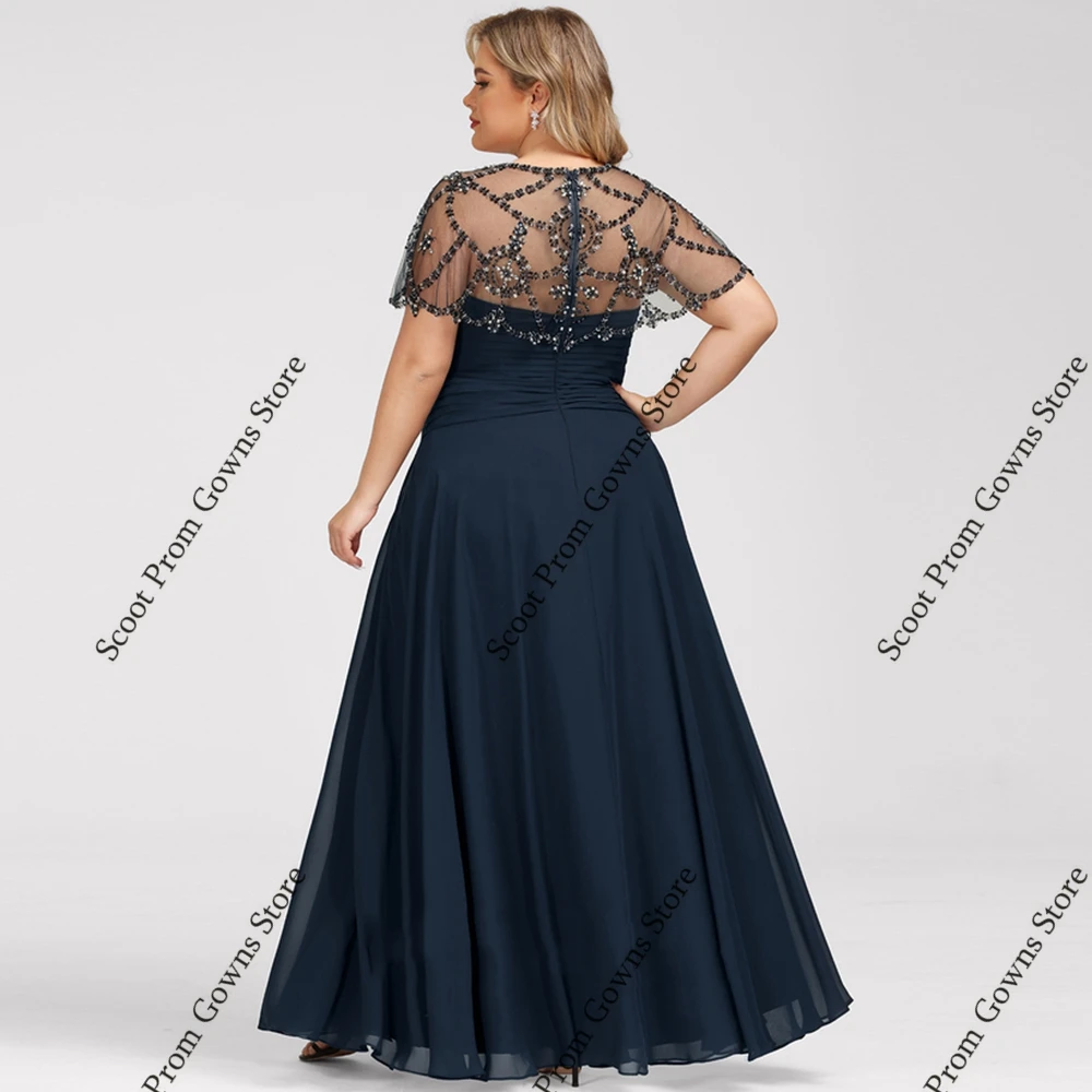 Vestidos De playa De talla grande para madre De novia, vestidos De fiesta De boda De manga corta para mujer, bata De playa De gasa De verano 2025