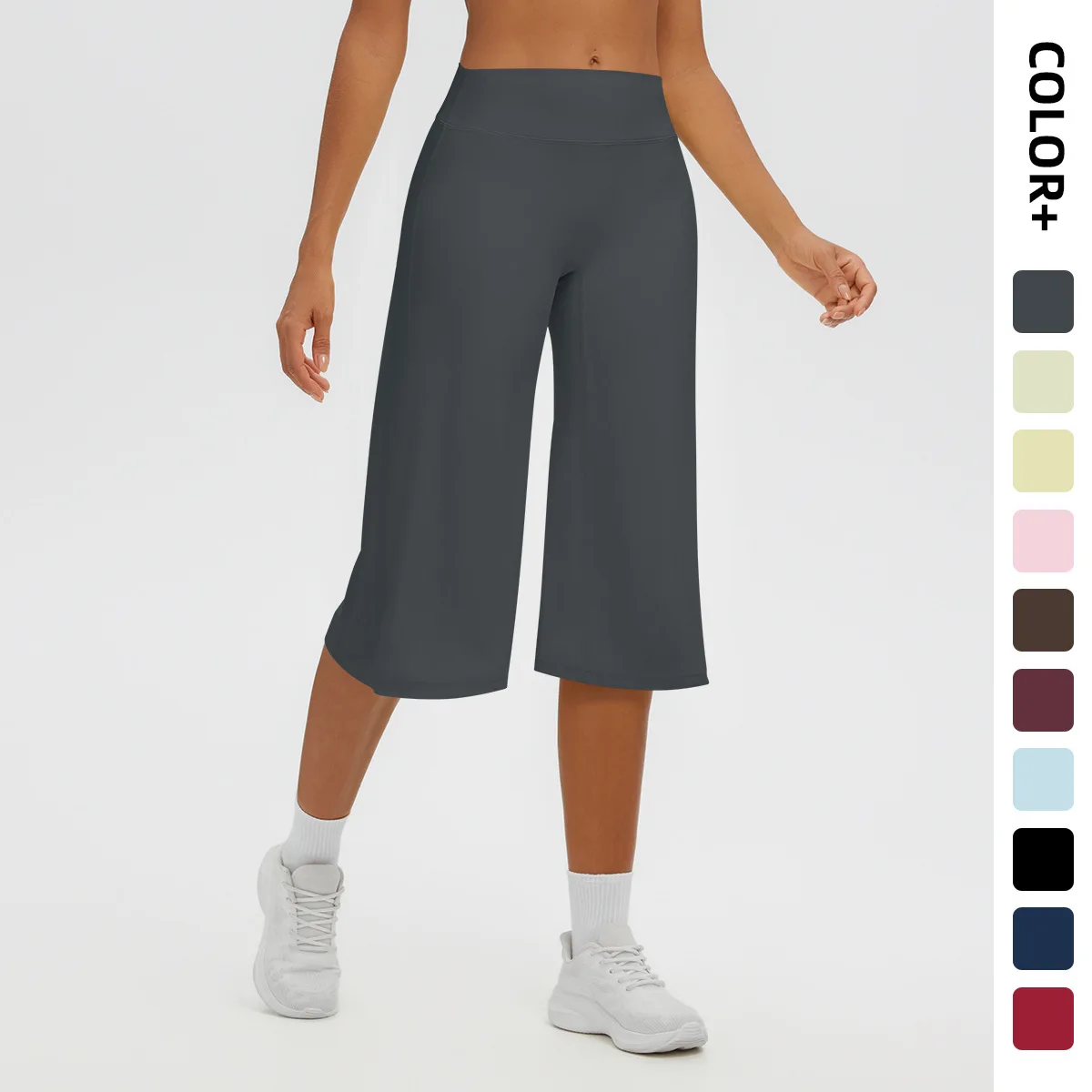 New High Stretch Loose Capri Pants for Woman Quick Drying Yoga Pants Quick Drying Push Up Running Pants Customizable Logo
