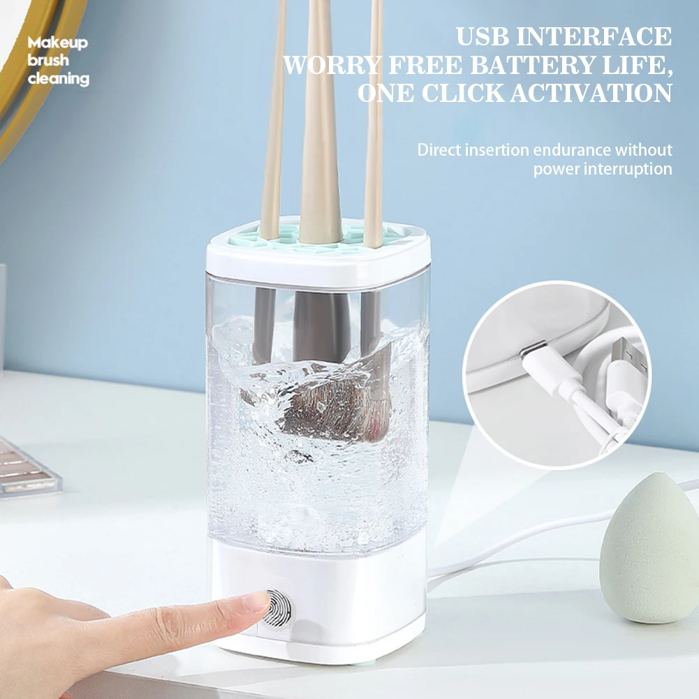 Electric Makeup Brush Cleaner Automatic Rotating Deep Cleaning Multi Brush Cleaning Machine For Makeup Artists Cleaning Tool