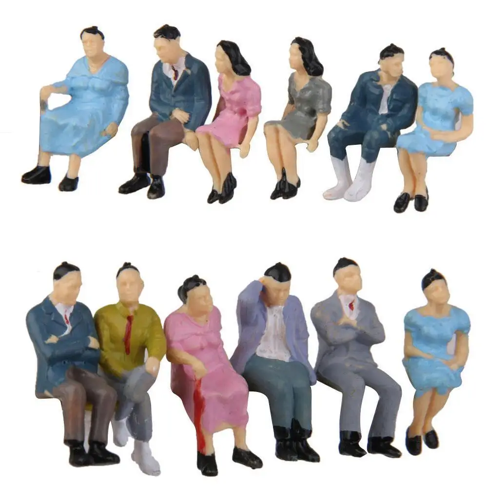 10pcs Building Small Sitting Man Sand Table Model Craft Toys Painted Model People Figure Sitting Villain Children Toy