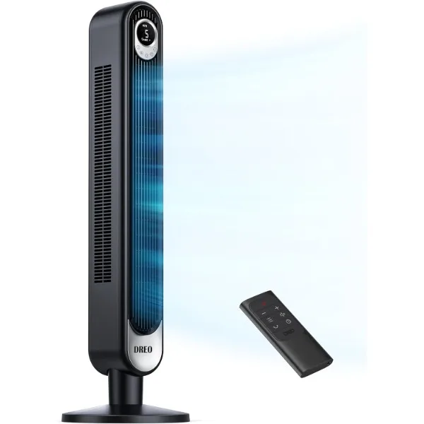 Dreo Tower Fan 42 Inch, Cruiser Pro T1 Quiet Oscillating Bladeless Fan with Remote, 6 Speeds, 4 Modes, LED Display, 12H Timer