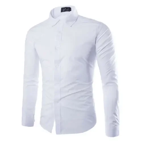 2021 New Men Casual Formal Shirts Slim Fit Shirt Top Long Sleeve Business Work Luxury Formal Shirts Size M L XL XXL XXXL