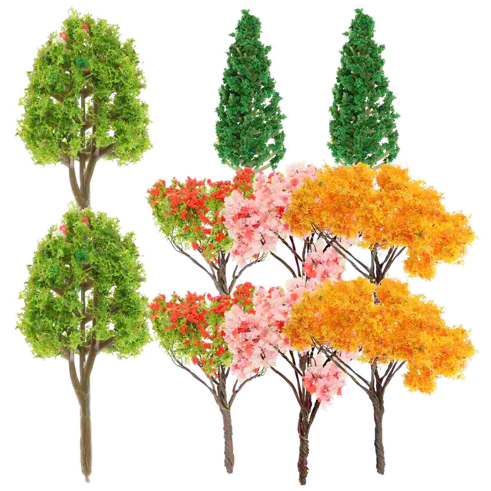 10 Pcs Mini Tree Set Miniature Trees for Crafts Fake Scenery Layout Model Miniatures House Plants Artificial Decorations