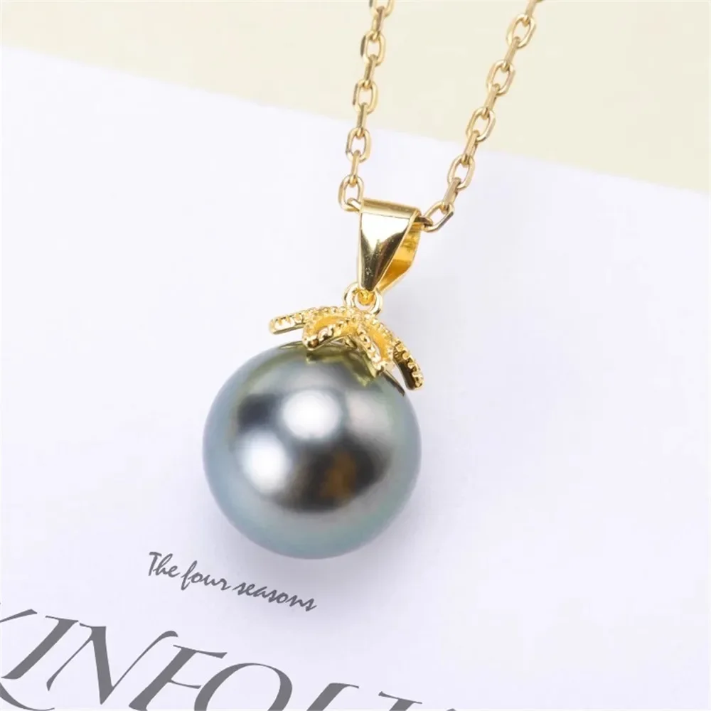 

DIY Pearl Accessories S925 Sterling Silver Pearl Pendant Empty Support Fashion Necklace Pendant for Women Fit 8-10mm Round Beads