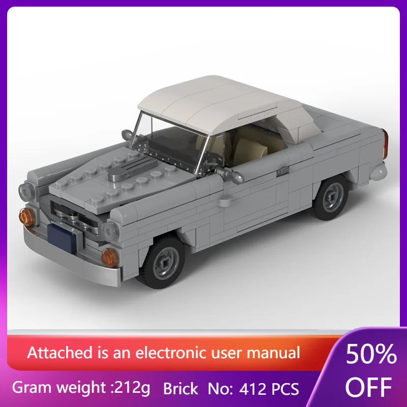 

Building Block Toy Model MOC Car 403 Convertible 8 Wide MOD 412 Parts For Boys Adults Children Display Christmas Gift
