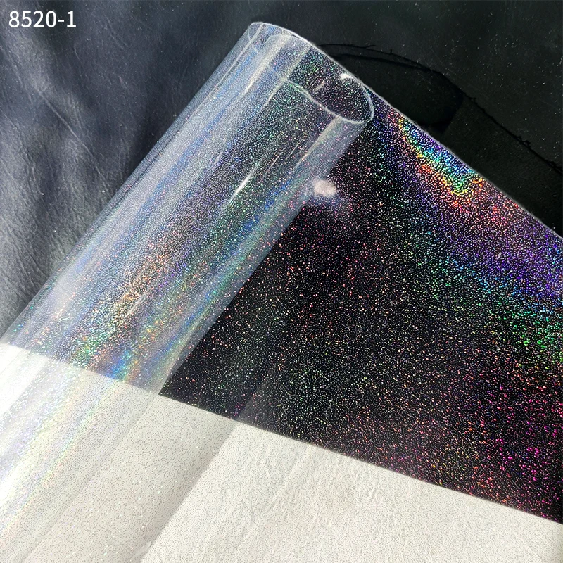 Transparent bedruckte holo graphische PVC-Kunstleder blätter für Wohn accessoires Handtaschen Regenschirme Ohrringe DIY Handwerk