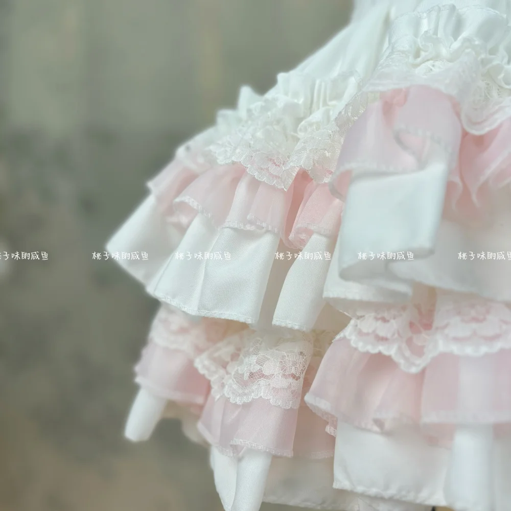 Patchwork Solid White Pink Woman Cute Ballet Sweet Cake Skirt Lace Y2k Mini Skater High Waisted Korean Fluffy Skirt Hot Girls