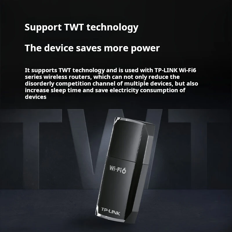 بطاقة شبكة USB لاسلكية ثنائية النطاق TP-LINK WIFI 6 متوافقة مع Windows 7 (32 بت) / 10 (32/64 بت) / 11 (64 بت) TL-XDN7000