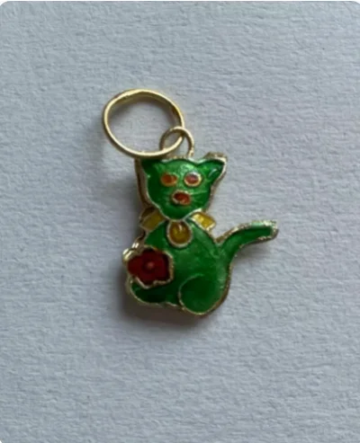 10pcs Cloisonne Enamel Vintage Lucky Cat Charms DIY Jewelry Making Accessories Small Animal Pendants Chinese Traditional Crafts