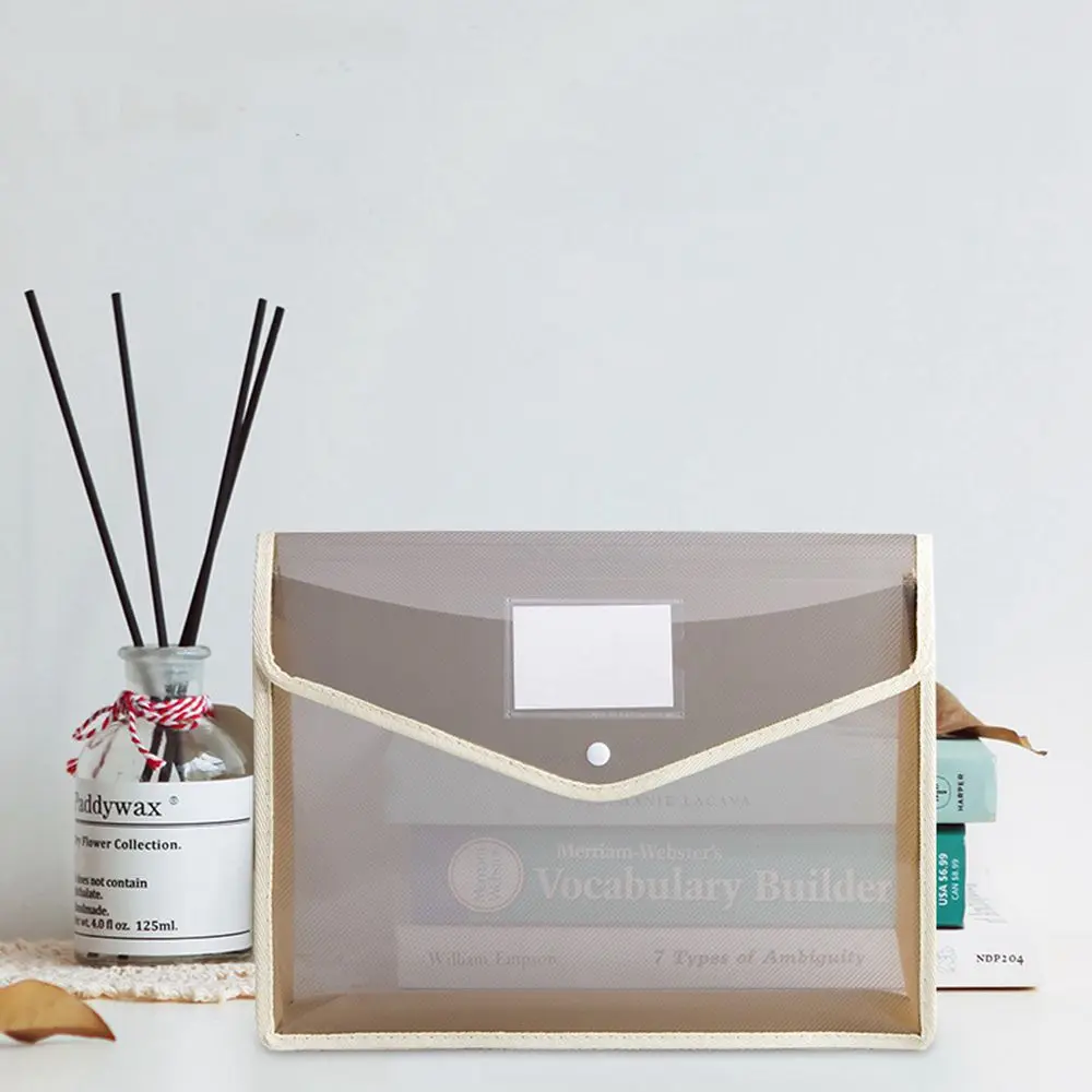 A4 File Folder Stationery Storage Folder Waterproof File Organizer Folders PVC Bag Portfolio Paper Storage Office Organizers