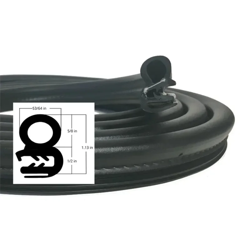 4 Meters Rubber Car Door Seal Weatherstrip EPDM steel belt Weatherstripping Soundproof Waterproof