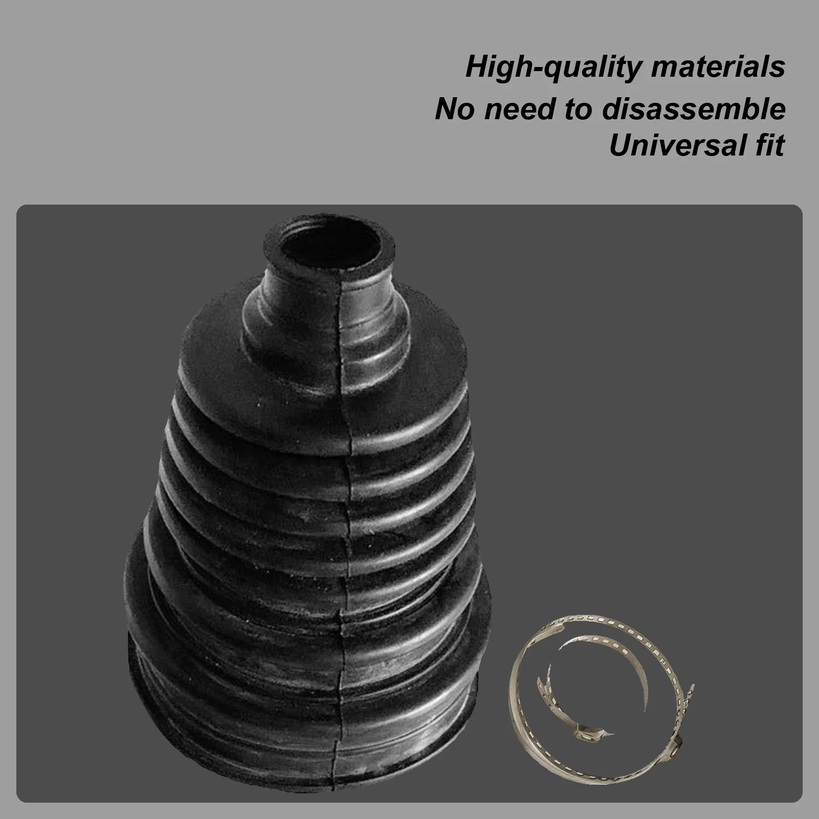 Universal Ball Cage Dust Cover Neoprene CV Boot Dust Cover Durable CV Joint Boot Kit Drive Shaft Ball Head Round Clamp