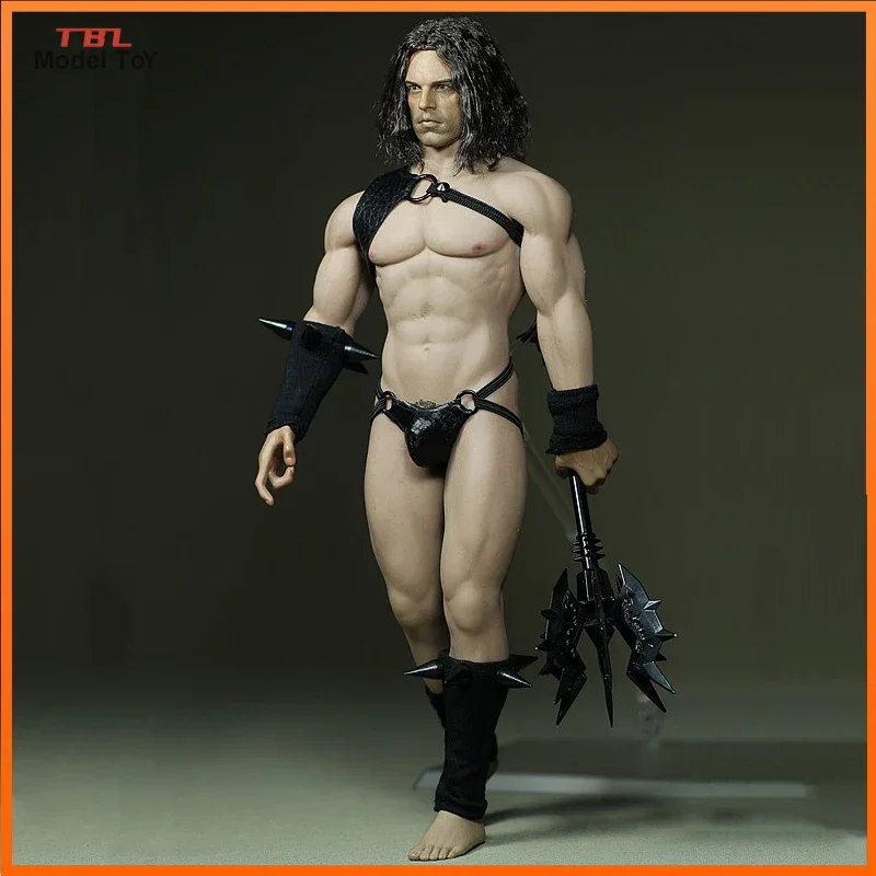 

1/6 Shocked people Hero clothes set with Black loop leather top Leather underpants Wrist guard Thigh Model action figures Toys