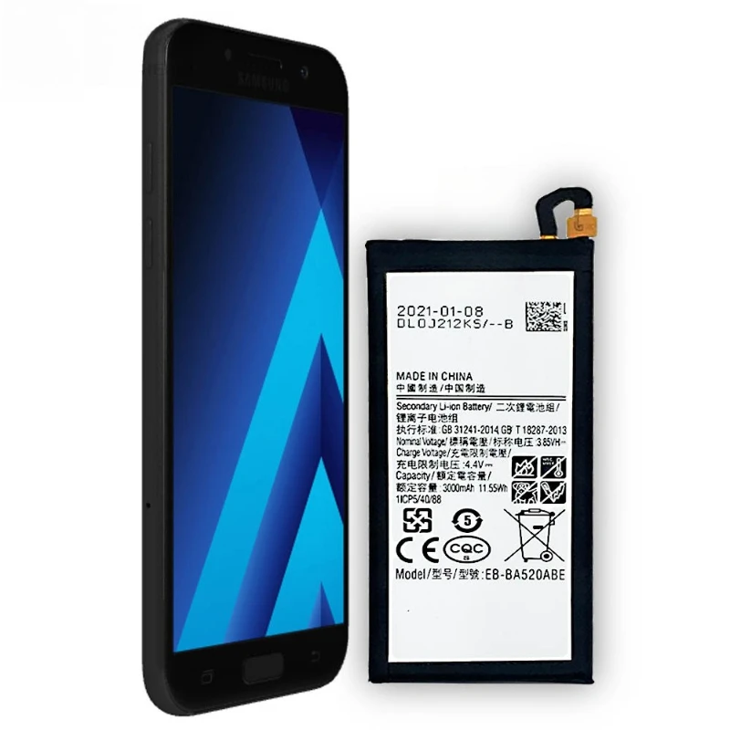 Совершенно новый аккумулятор для мобильного телефона EB-BA520ABE 3000 мАч для Samsung Galaxy A5 2017 Edition A520 SM-A520F A520K A520L A520S A520W/DS