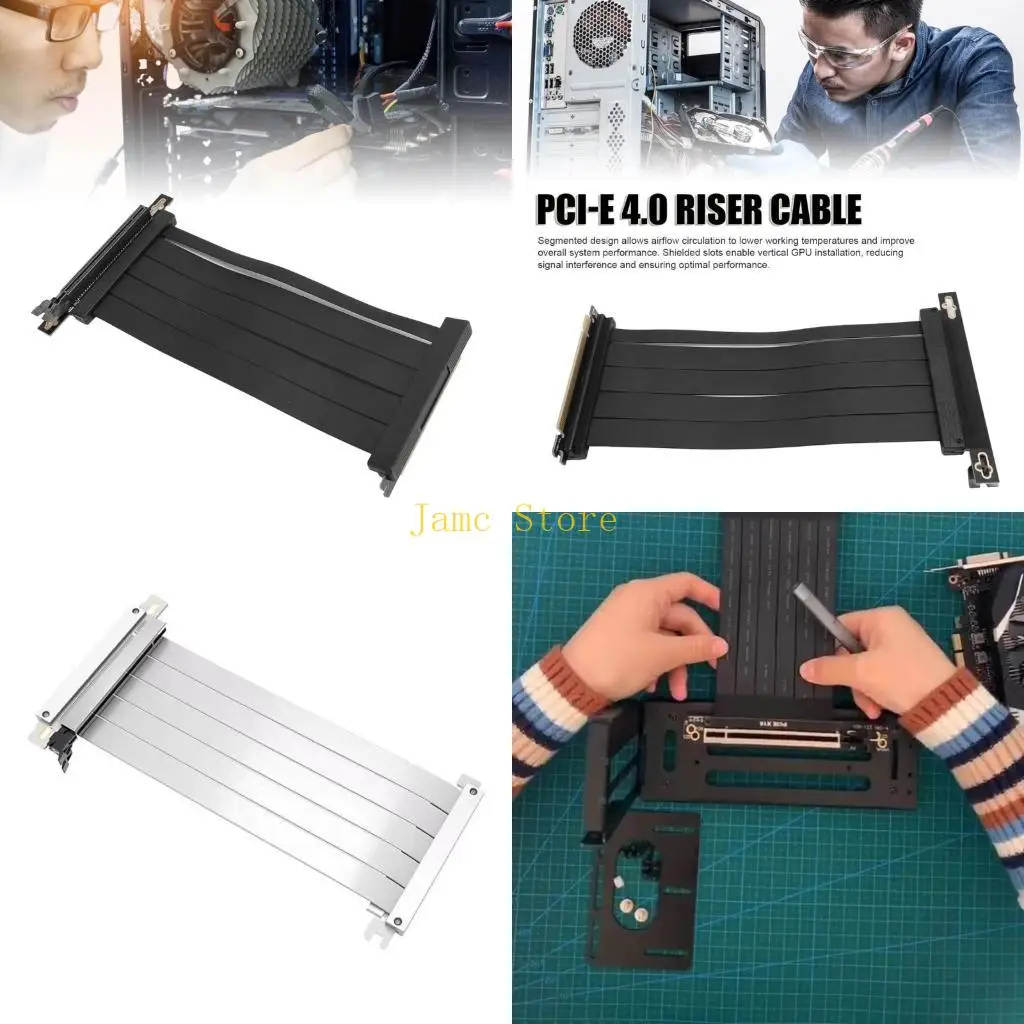 

LX0B PCIe4.0 x16 20cm Fast Speed GPU Extension Cable 64GB/s Transfer Rate Improved Thermals Performances