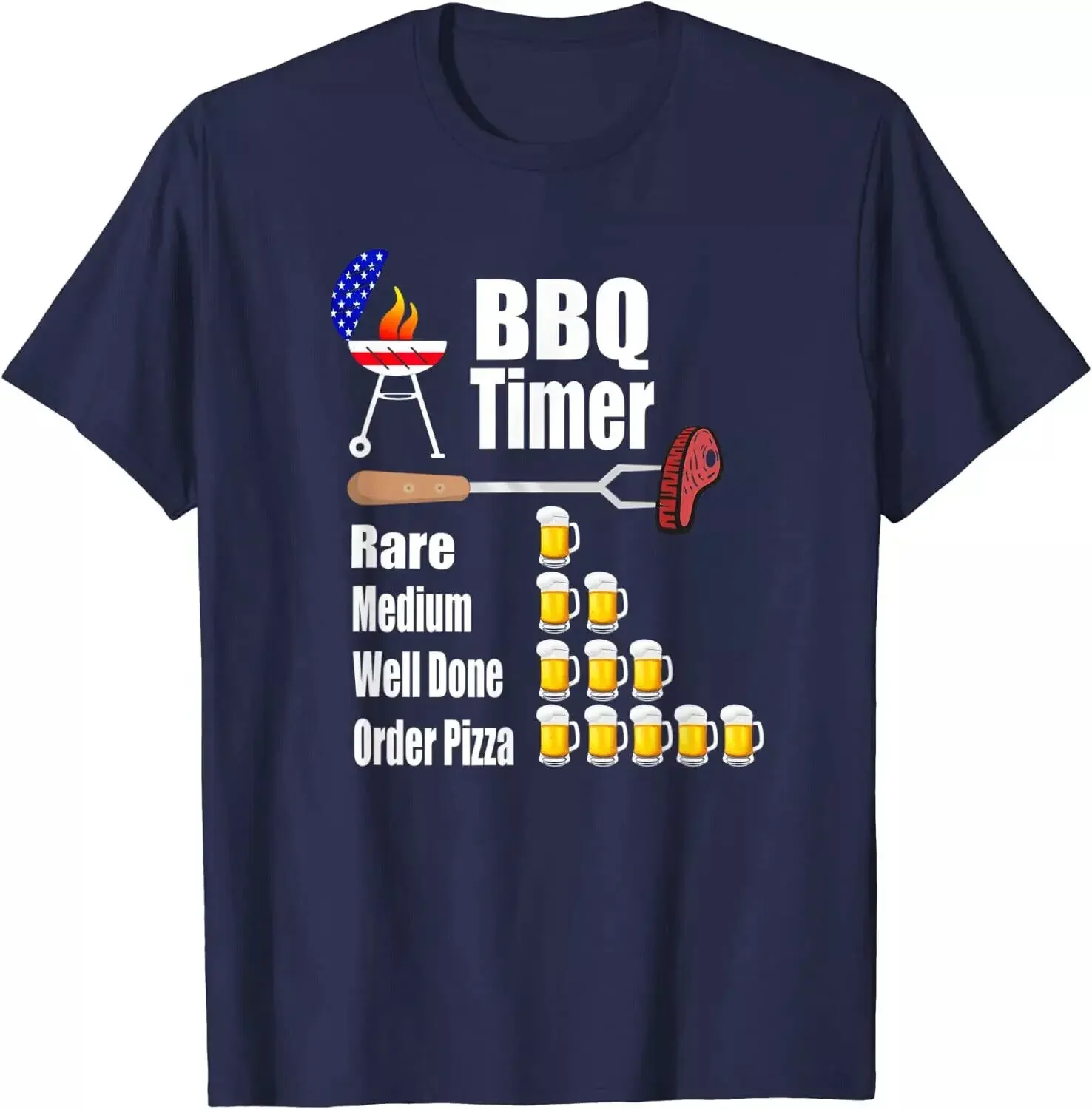 Funny Bbq Timer Barbecue Grill Grilling Design Gift Unisex T-Shirt