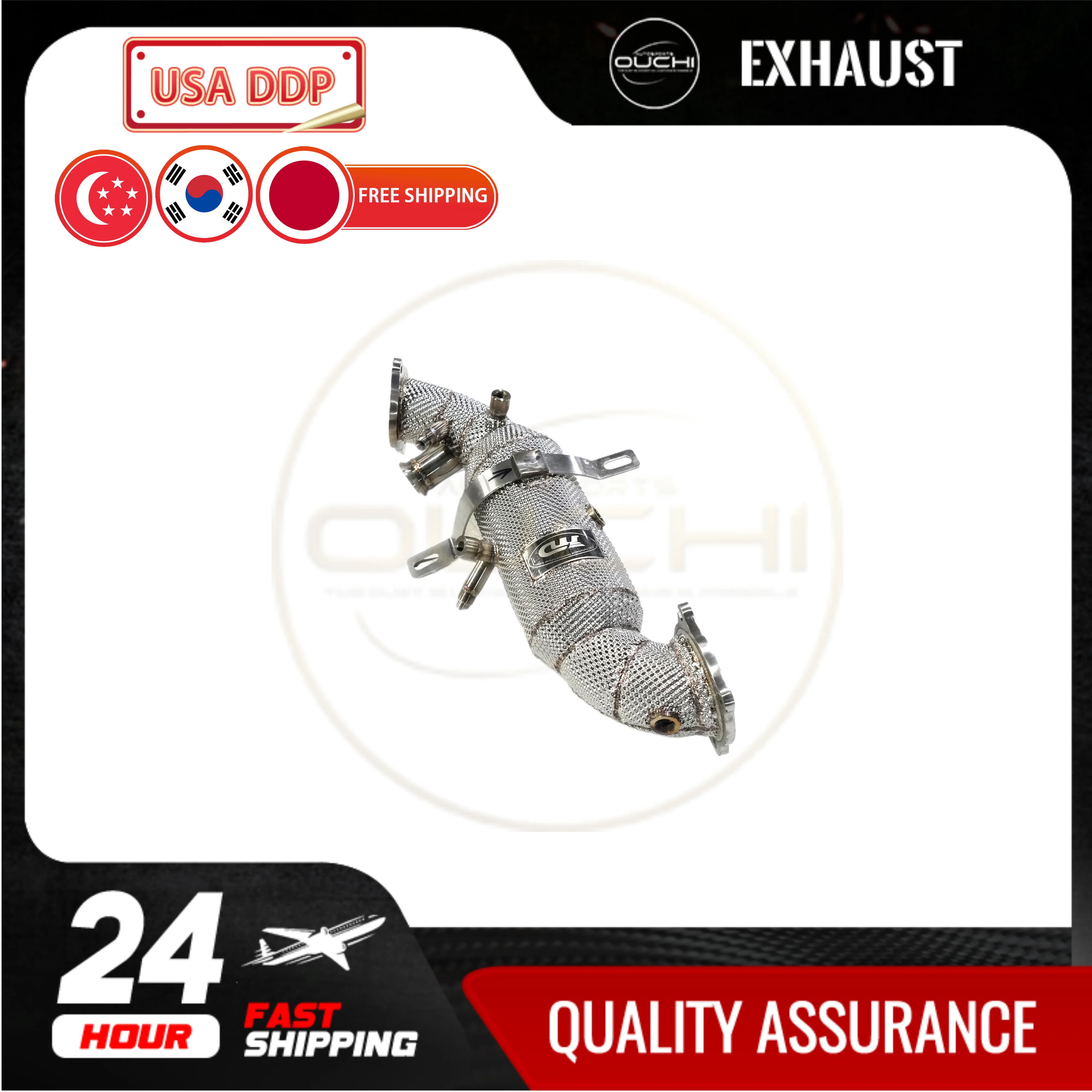 

Fast Shipping in 24 Hours Performance Downpipe for Alfa Romeo Giulia OUCHI Stainless Steel With Heat Shield Exhaust Easy Install