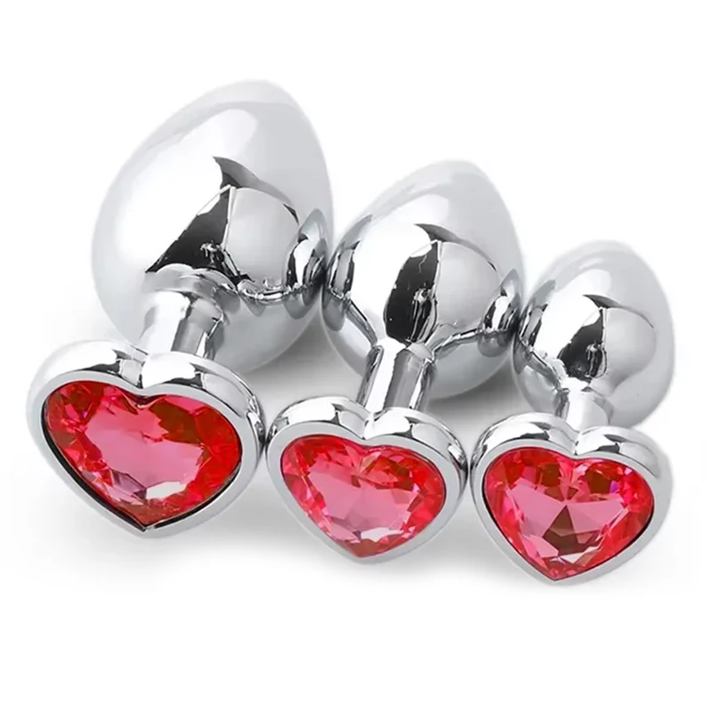 Luxury 3-Piece Metal Anal Plug Set for Couples
