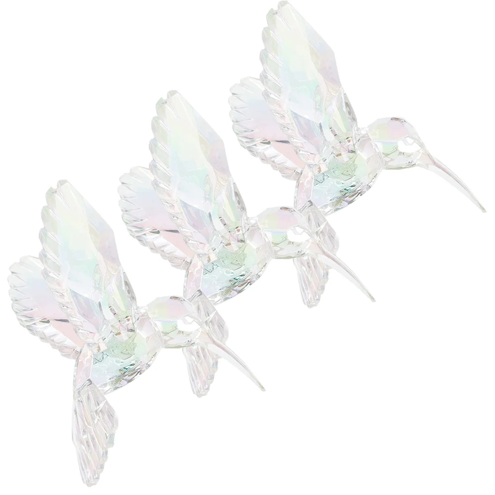  3 Pcs Hummingbird Acrylic Hanging Decoration Crystal Ceiling Hummingbirds Decors Peacock Ore