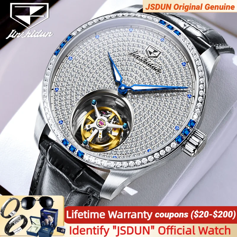 

JSDUN 832 Mens Watch Top Luxury Full Diamond Watches Tourbillon Movement Automatic Mechanical Wristwatch Man