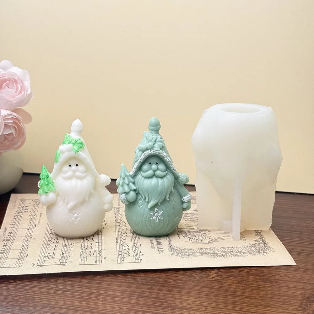 Christmas Tree Scarf Snowman  Silicone Mold DIY Resin Gypsum Candle Mould Decoration Forms Molds Factory Supplier