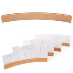 Wooden Curved Playing Card Holders Organizer Long Enough Poker Card Rack Poker Game Trays Widen Base for Kids Seniors Adults