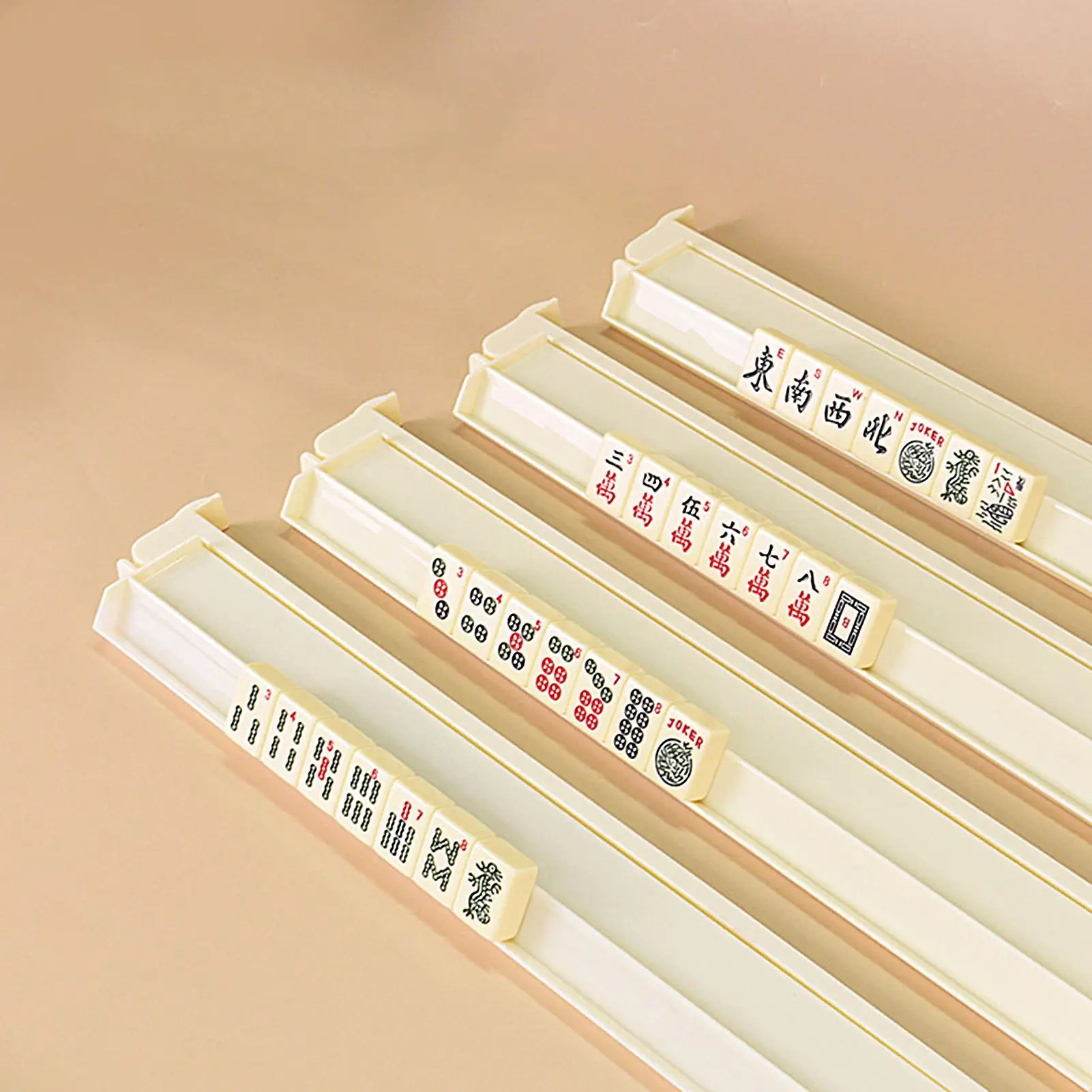 

Mahjong Tile Rack And Pusher 4-piece Dominoes Game Stands Majiang Tile Holder For Home House Travel Club Holiday Festive