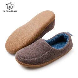 Winter House Slippers Men New Japaness Style Home Warm Shoes Thick Sole Bedroom Non Slip Heel Wrap Slippers Women Felt Shoes