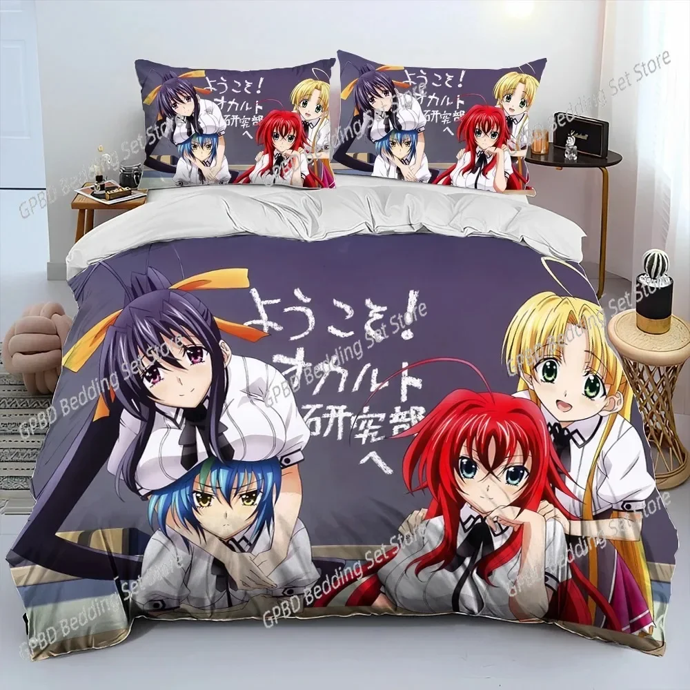 

Sexy Girl High School DxD Anime Comfortable Duvet Quilt Cover Pillowcase Bedding Set Children Bedroom Decoration Home Textile