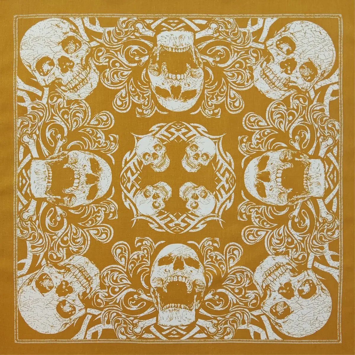 Totenkopf-Bandana, modisch, Hip-Hop, 100 % Baumwolle, quadratischer Schal, schwarz, Paisley-Fahrrad-Stirnband für Damen/Herren/Jungen/Mädchen