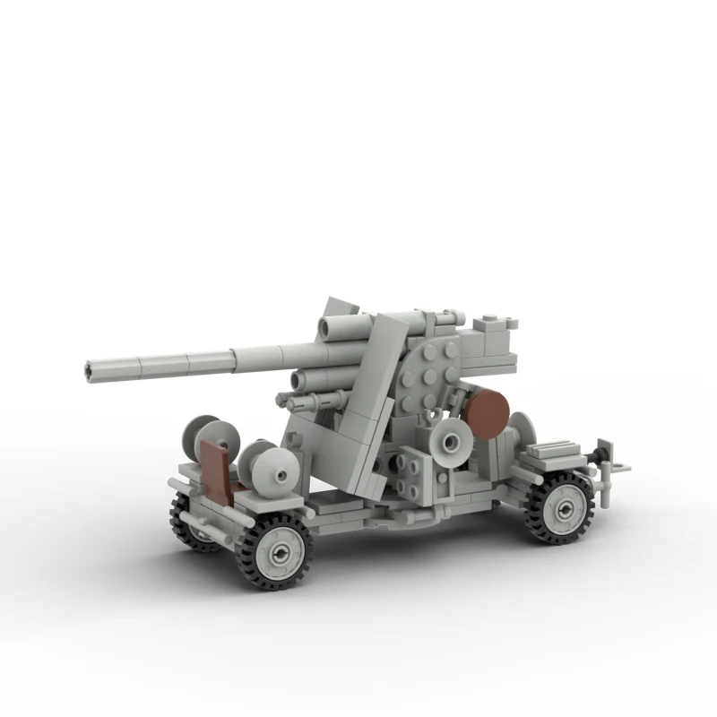 German WW II Militarys Weapons Air Force Mobile Flak Tank Gun MOC Building Block DIY Model Educational Toys Bricks Children Gift