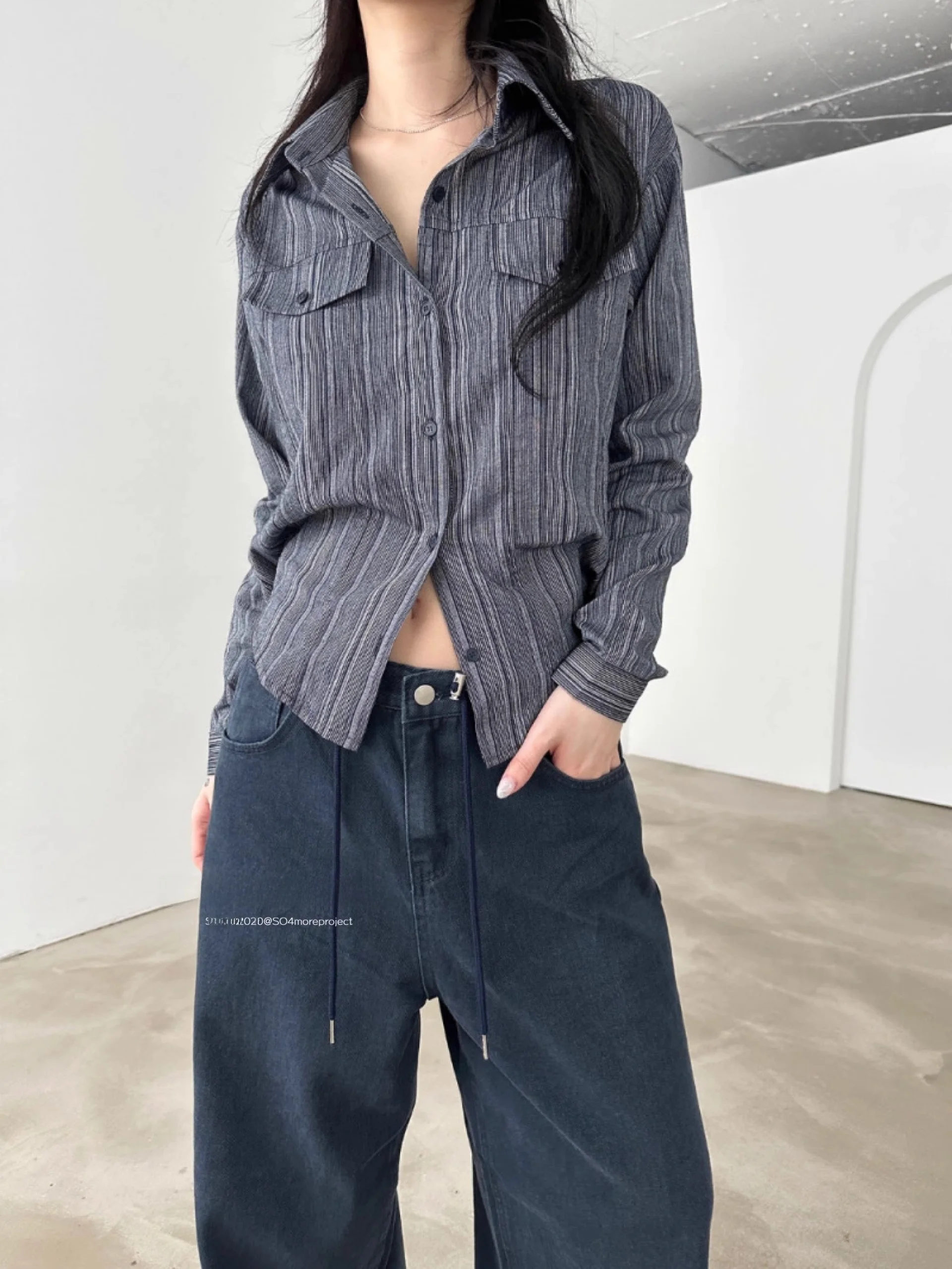 ريترو مخطط طويل Sve فضفاض irt مع كيت Personali حصريًا من البولي ايثيلين للنساء كاجوال Faion Premium Quali