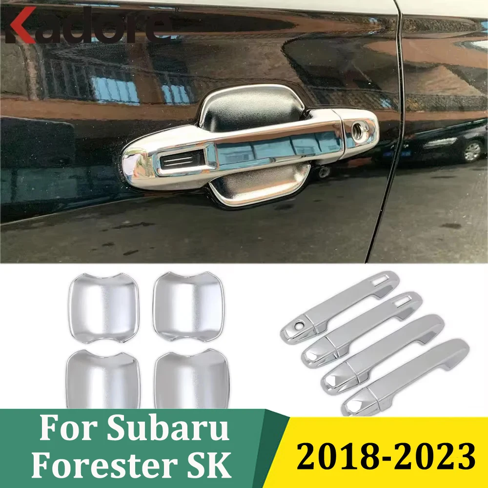 For Subaru Forester SK 2018 2019 2020 2021 2022 2023 Chrome Side Door Handle Cover Trims Decoration Car Exterior Accessories