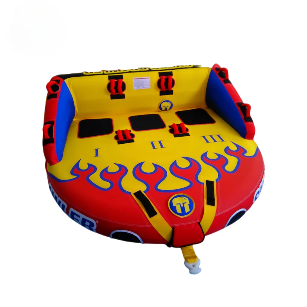 

OEM Custom Sea Ski Jet PVC Inflatable Flying Towable Tube For Boating 3 Chair Speed Boat Water Tube Water Sport