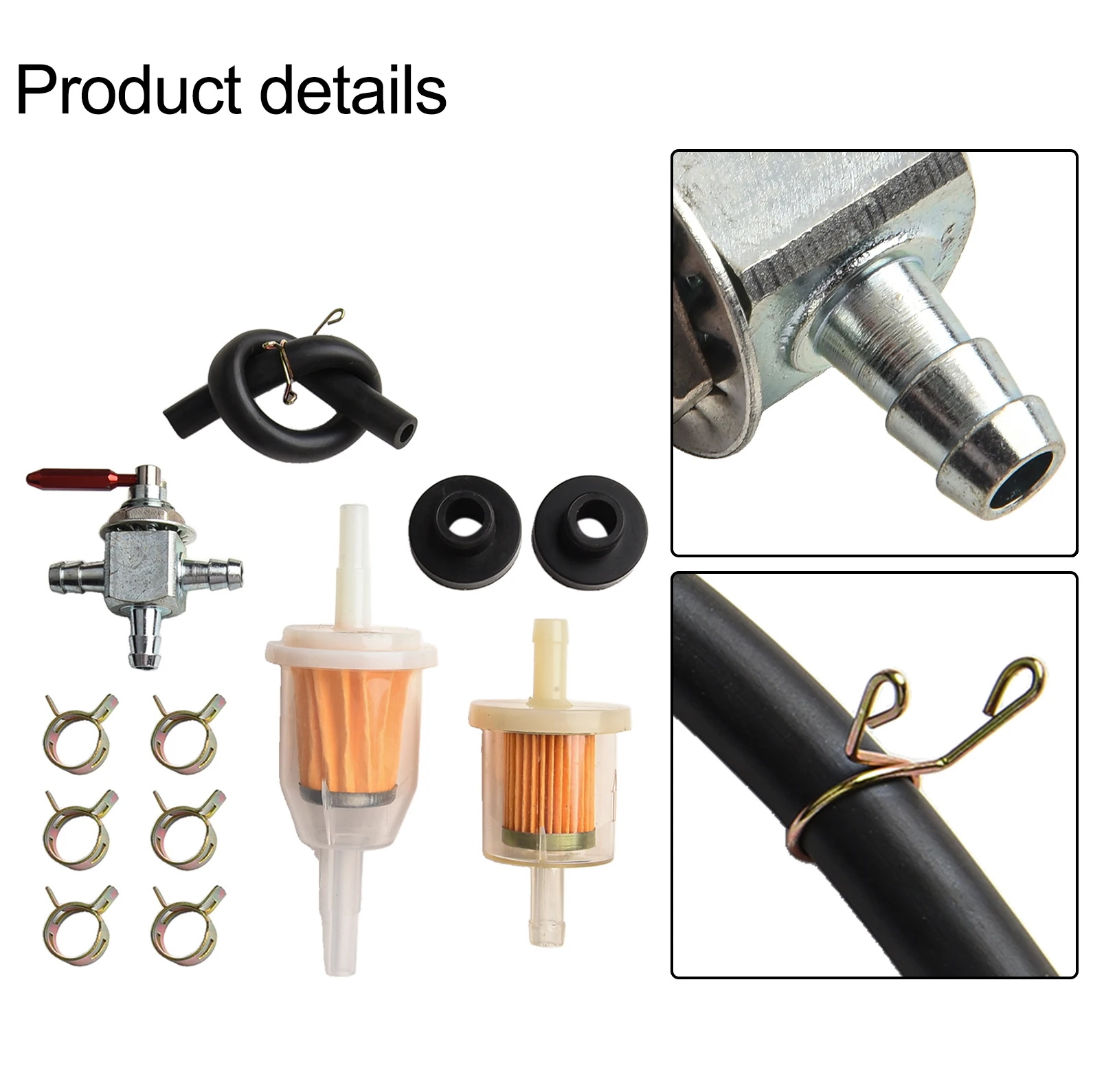 Fuel Line Steel Fuel Oil Gas Petcock Replacement Dual Tank Configuration High Quality Construction Perfect Replacement