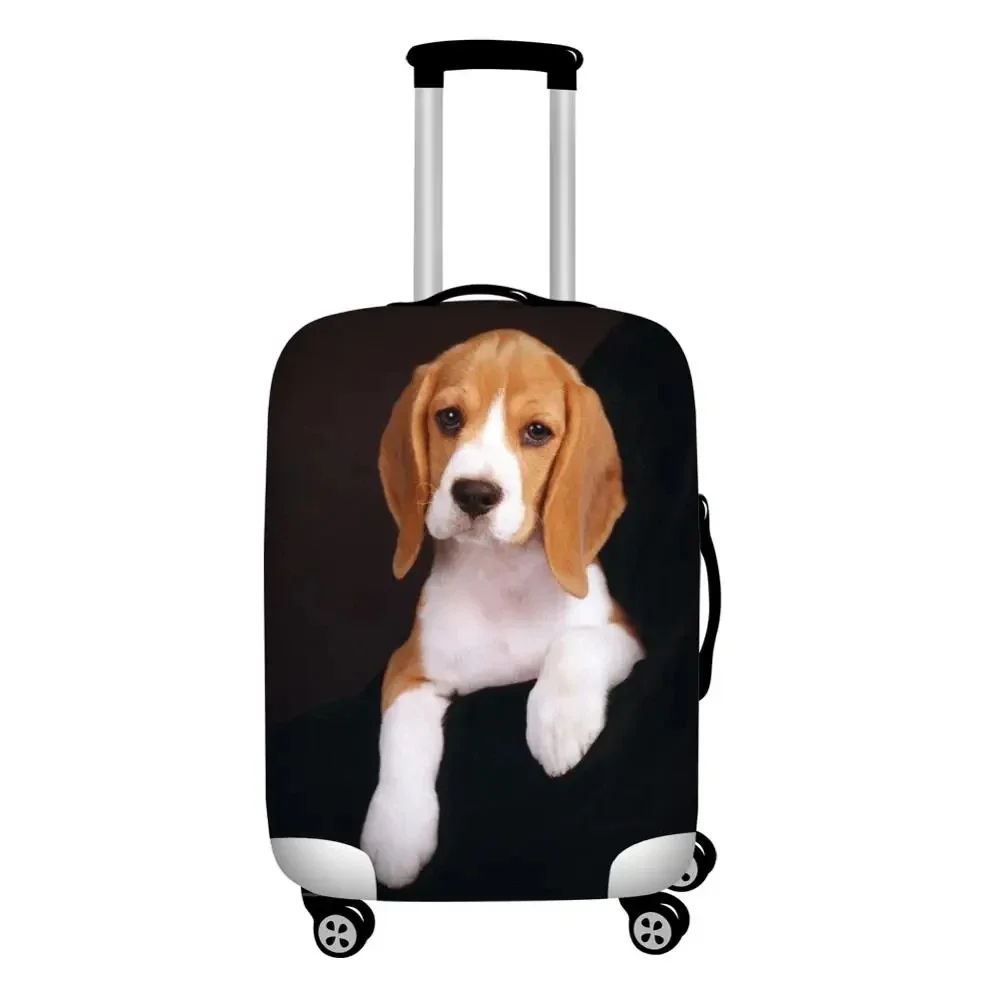 Cute Beagle Pet Dog Print Travel Luggage Protective Dust Covers Black 18-32 Inch Suitcase Cover Waterproof Baggage Covers