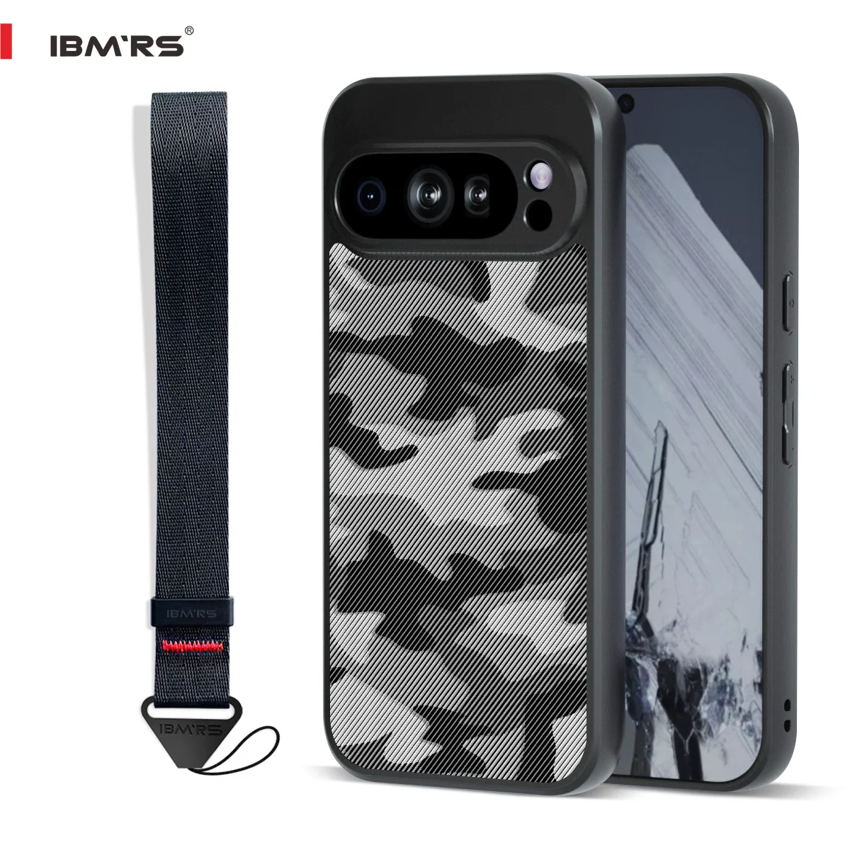 

For Google Pixel 9 Pro XL / 9 Pro / 9 / 9a Case, Military Camo Shockproof Protective Cover with Anti-Fingerprint & Wrist Strap