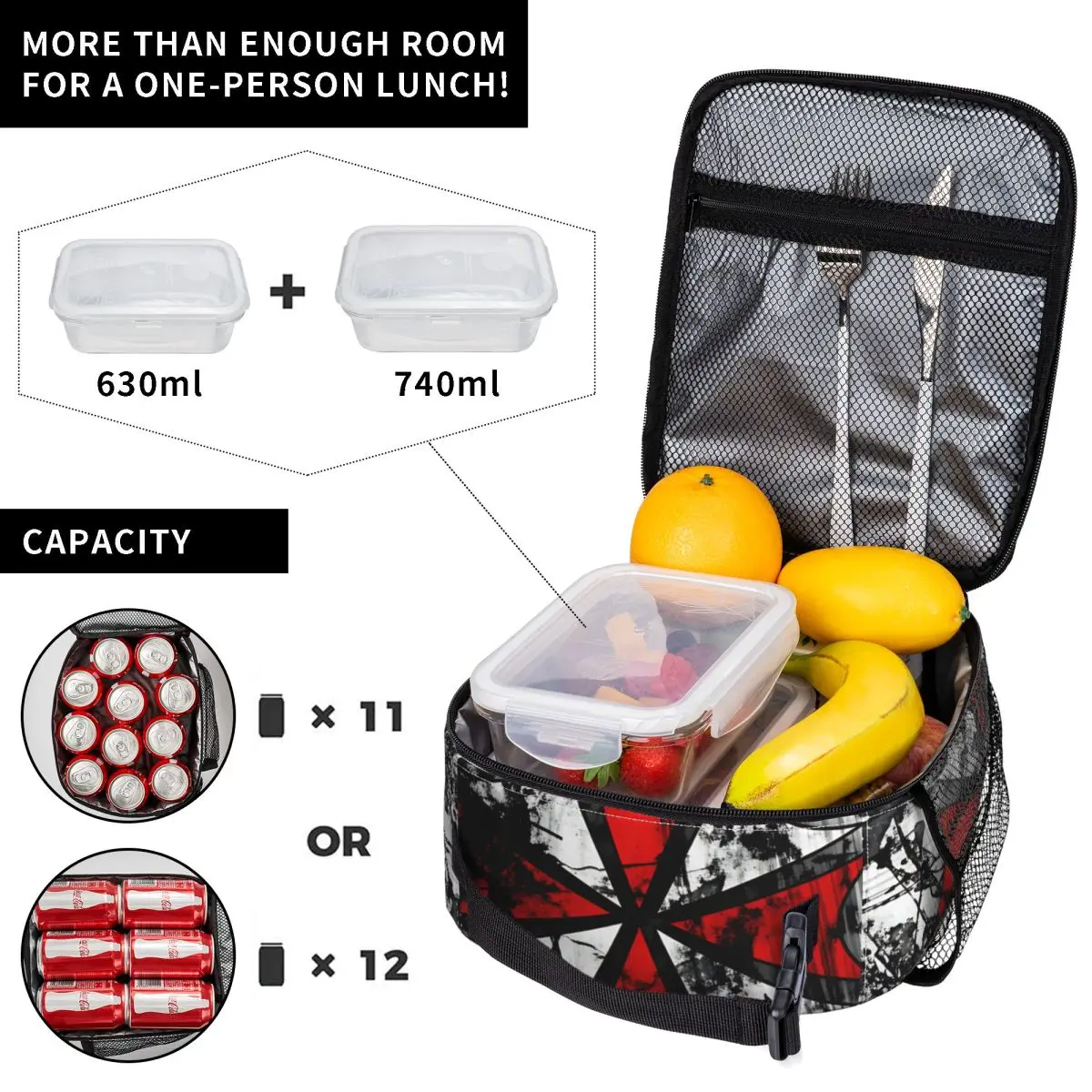 Game R-Resident E-Evil U-Umbrella Lunch Bag For Child Graphic Lunch Box Leisure Picnic  Bag Portable Oxford Thermal Lunch Bags